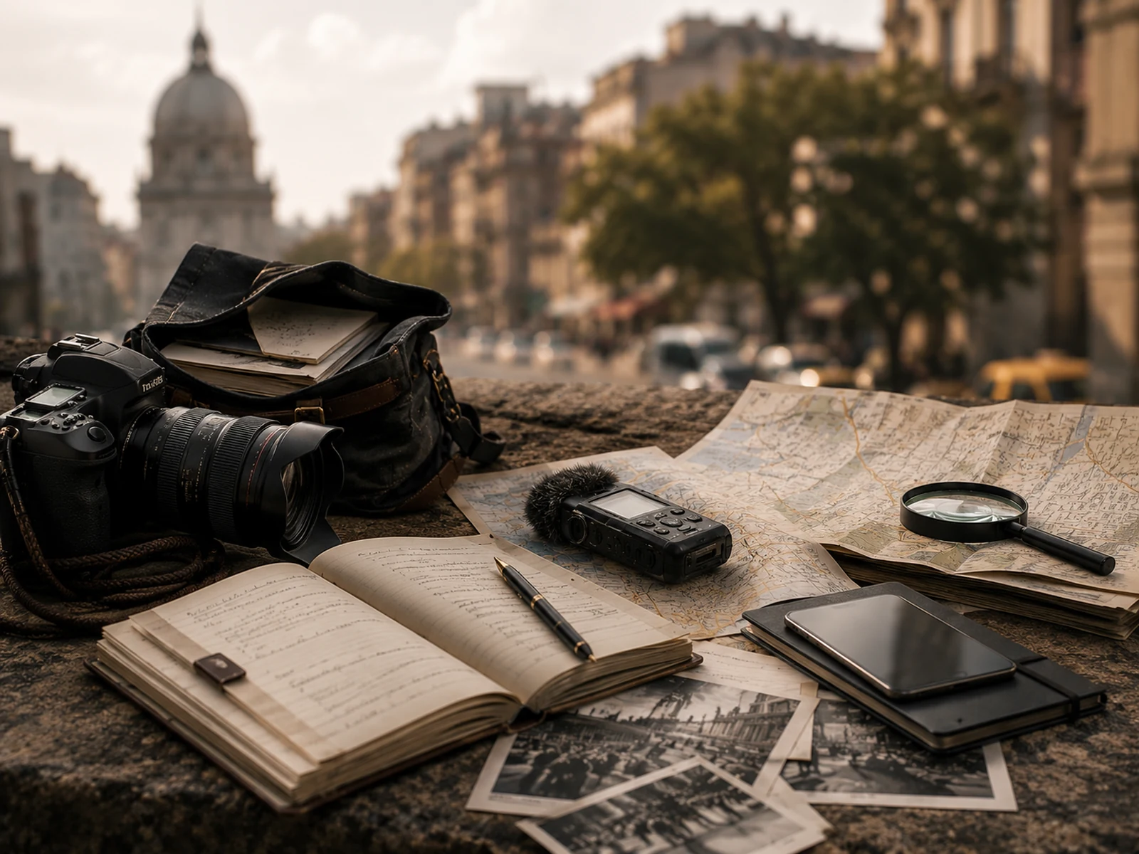 Editorial environment representing reporting and important stories
